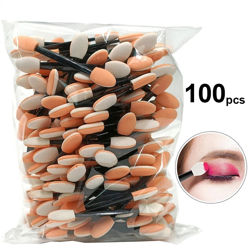 Wholesale 100Pcs/ Bag Small Shadow Brush Makeup Mini Tools Wholesale Portable Eyeshadow Applicators In Bulk Double Sponge Eye