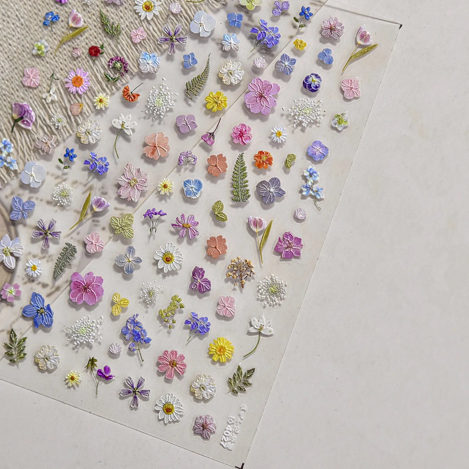 1pcs Dream Flower Window Shell Light Nail Art Stickers Japanese Flower Self Adhesive Stickers Press On Nails Decoration Decals