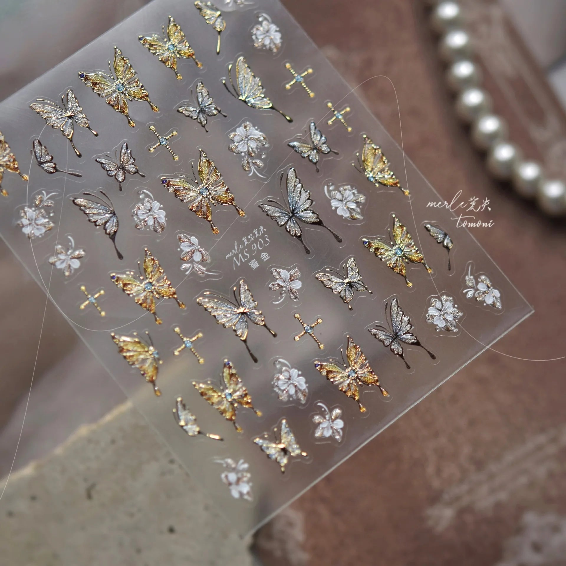 5D Butterfly Nail Stickers Sparkling Jelly Butterfly Nail Art Sticker Decorations Decals DIY Self Adhesive Slider Manicure Parts