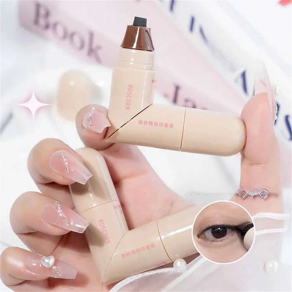 Waterproof Double-Wing Integrated Eyeliner Stamp - Sweat Proof & Long Lasting Easy to Use for Beginners Lazy Makeup Stencil