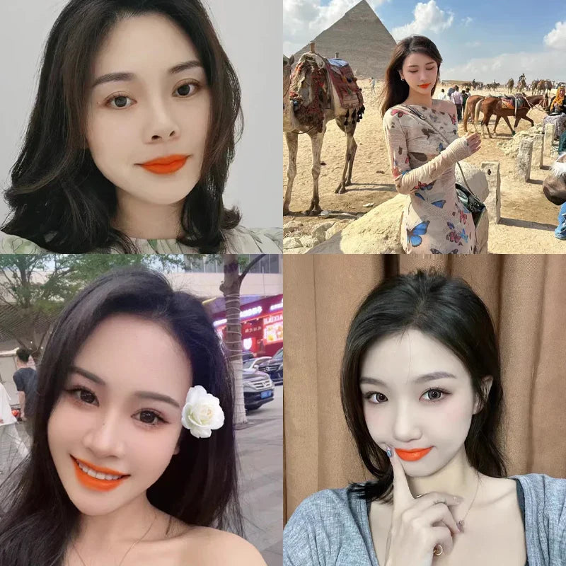 Orange Waterproof Long-Lasting Matte Lipstick – Velvet Lip Tint, Resistant, Moisturizing Cosmetic Lip Makeup for Women