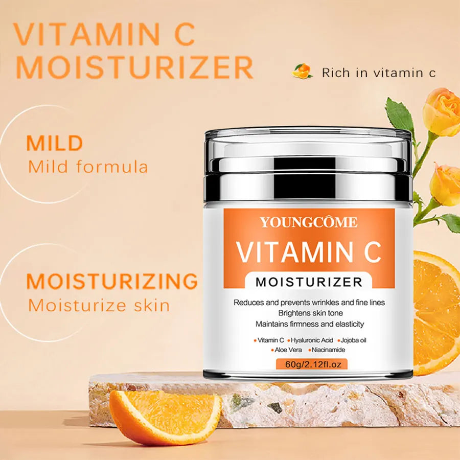YOUNGCOME VitaminC Face Cream SkinCare Pigment Spots Freckles Remover Whitening Moisturizing Anit-Aging Beauty Health Cosmetics