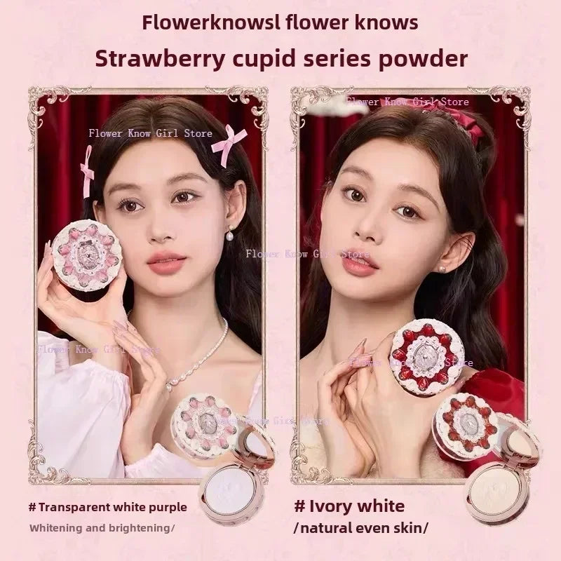 Flower Know Strawberry Cupid Makeup Gif Box Eyeshadow Liquid Cheeks Red Lips Clay Powder 9pcs/ set