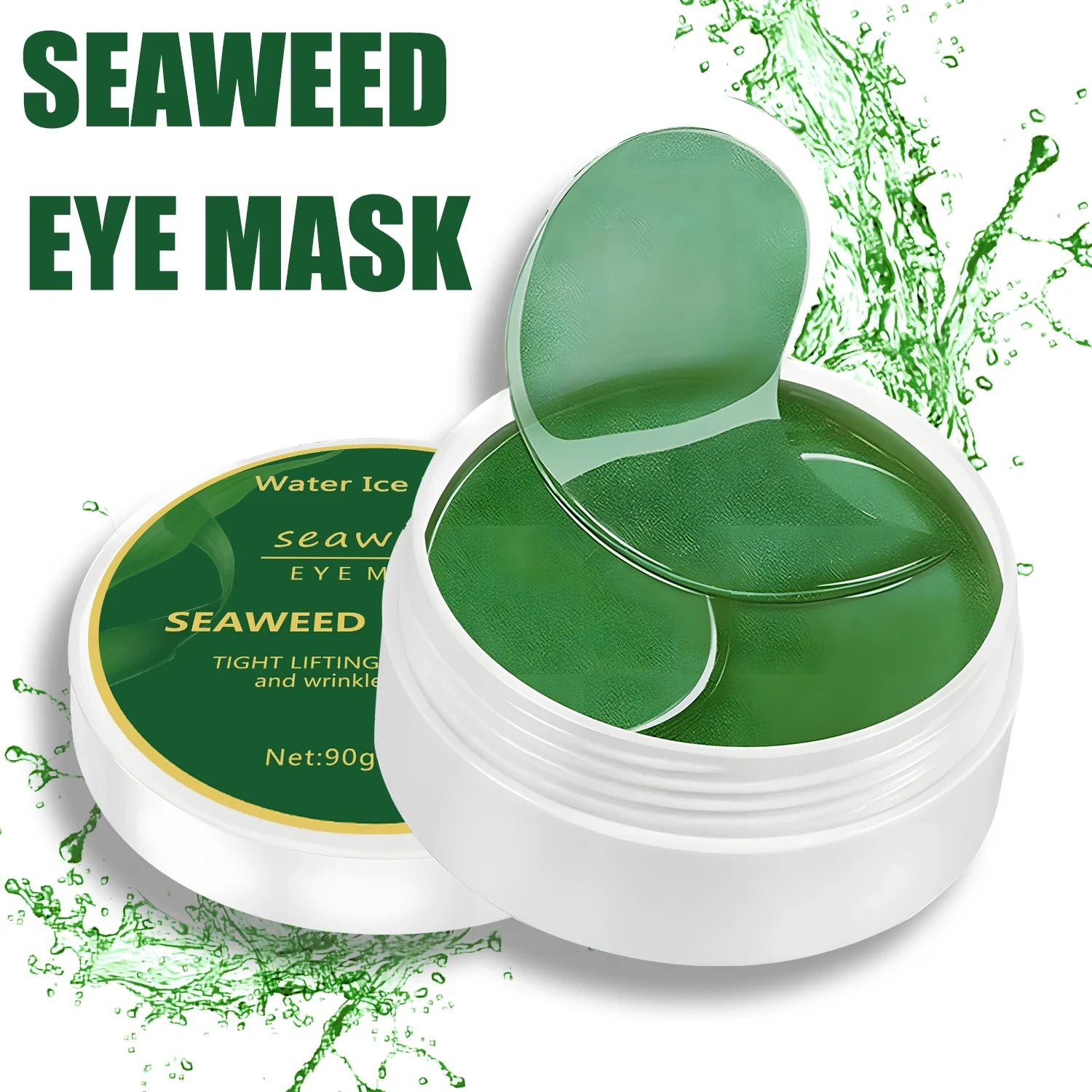 60pcs seaweed hyaluronic acid eye mask to remove dark circles collagen eye patch facial care products