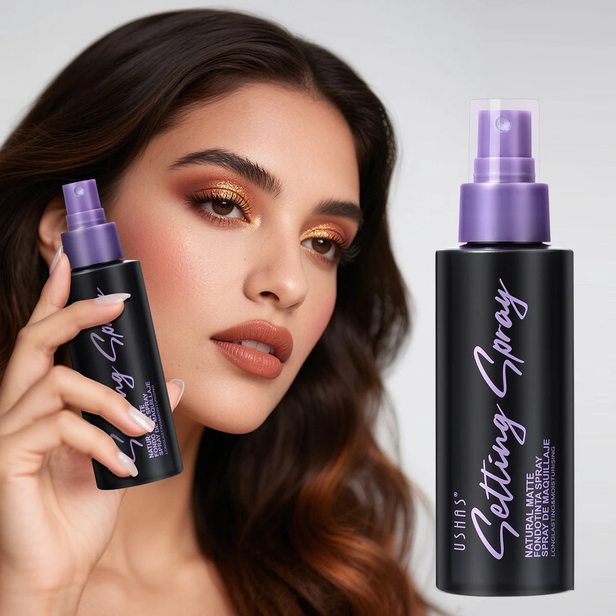 USHAS Waterproof Makeup Setting Spray LongLasting Oil Control Moisturizing Hydration Matte Non-Sticky Spray Foundation Fixer