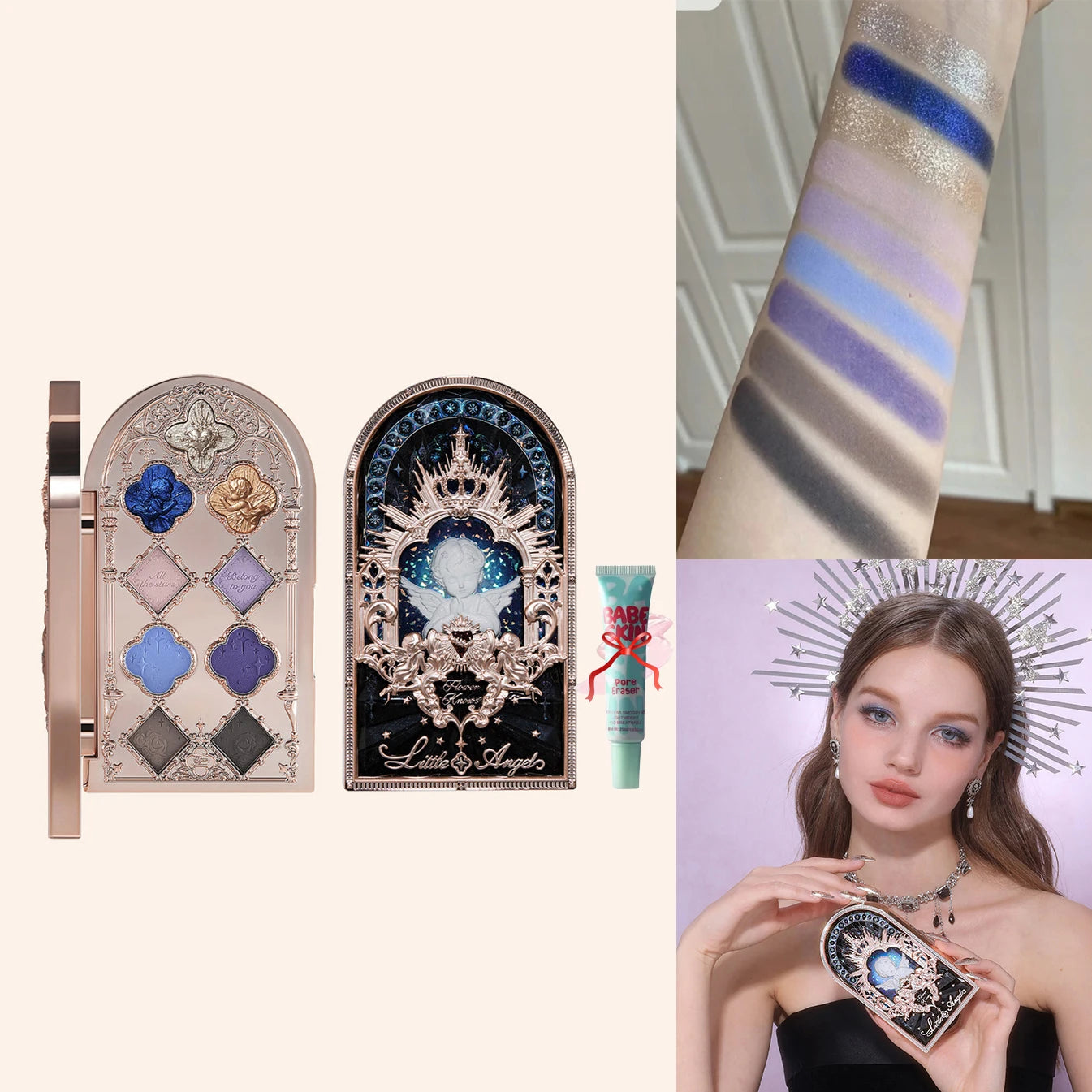 Flower Knows Chocolate Wonder-Shop 8-Color Eyeshadow Palette Matte Shimmer Waterproof Highly Pigmented Long Lasting Makeup