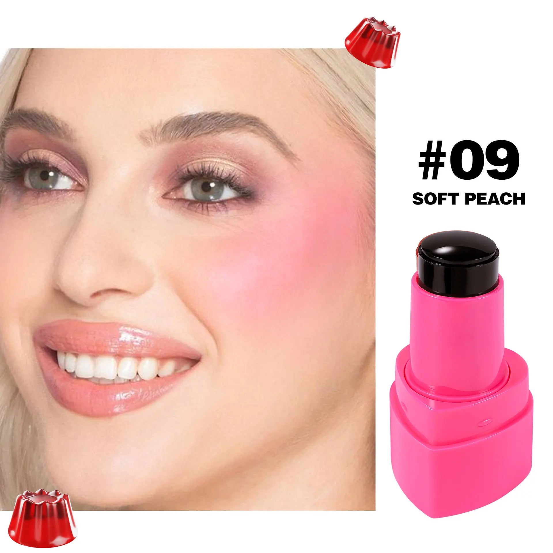Lip Cheek Jelly Blush Stick Water Tint Lightweight Long Lasting Makeup Blusher Cosmetics Natural Flush Beauty