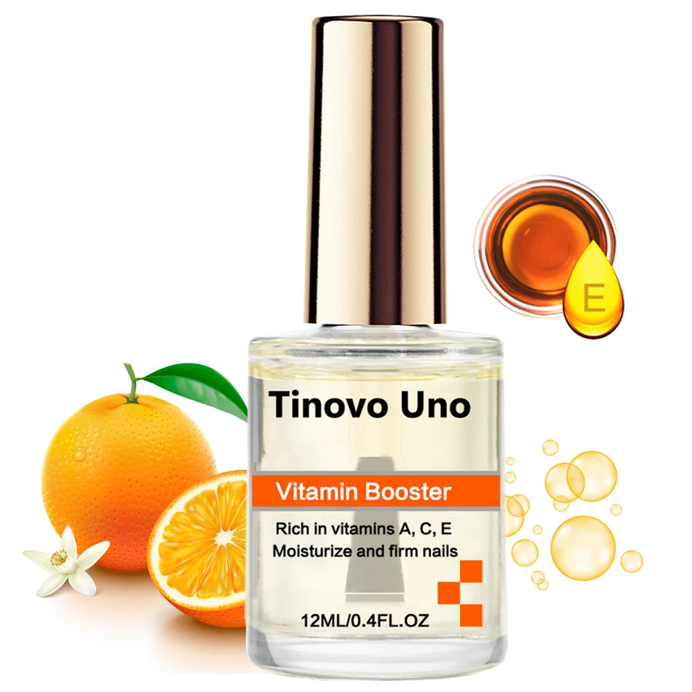 Tinovo Uno Hard Nail Serum Cuticle Oil Nail Polish Cares for Weak Brittle Cracked Nails Keratin Nail Hardener Strengthener Oil
