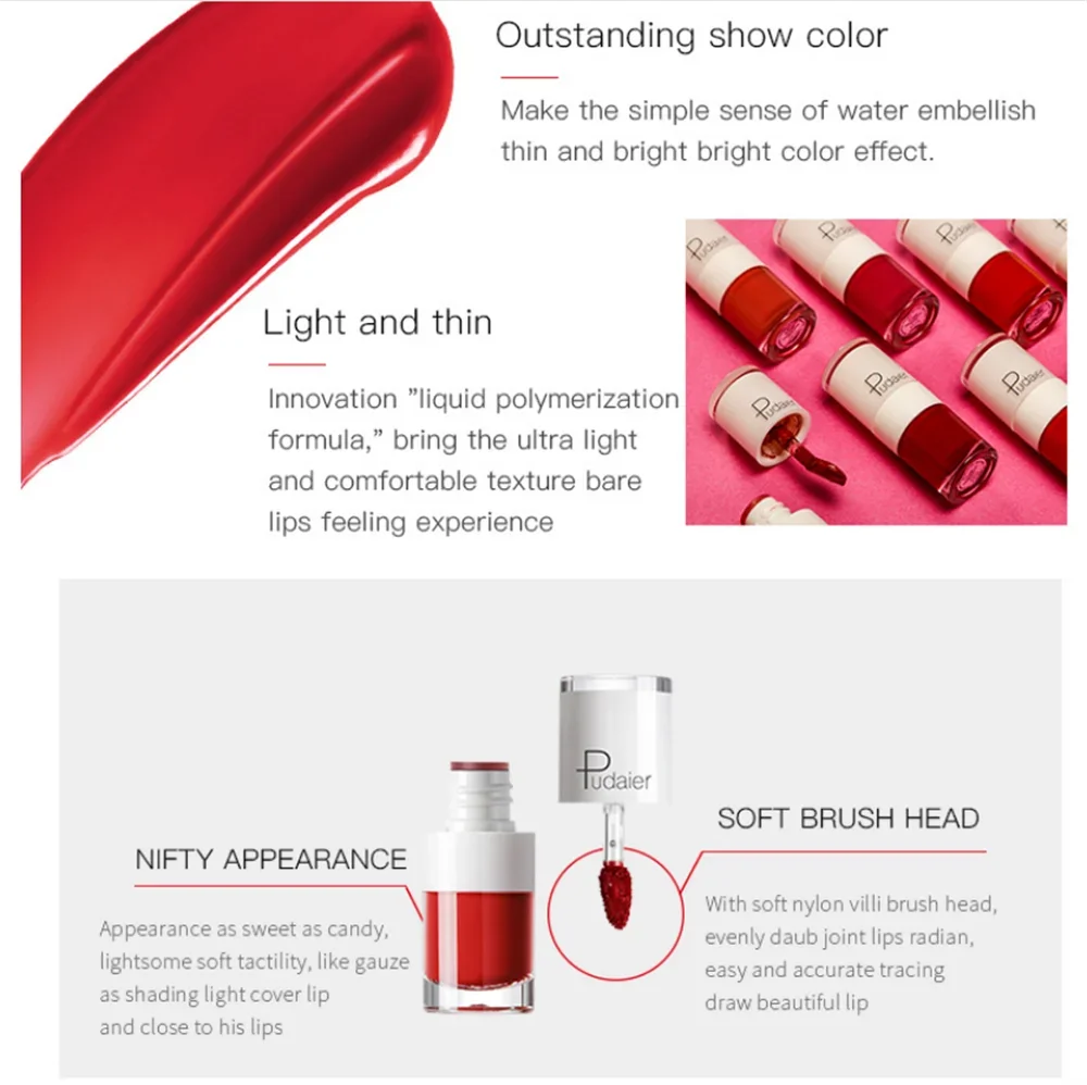 1-PCS Pink Women’s Lipstick – 16 Colors, Long-Lasting Waterproof Liquid Pencil, Matte Lipstick, Lip Gloss Makeup