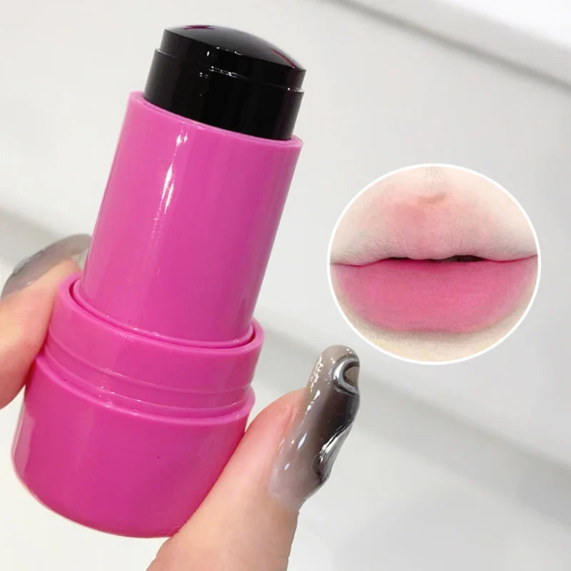 Lip and cheek blush stick color change brightening natural saturation student girl