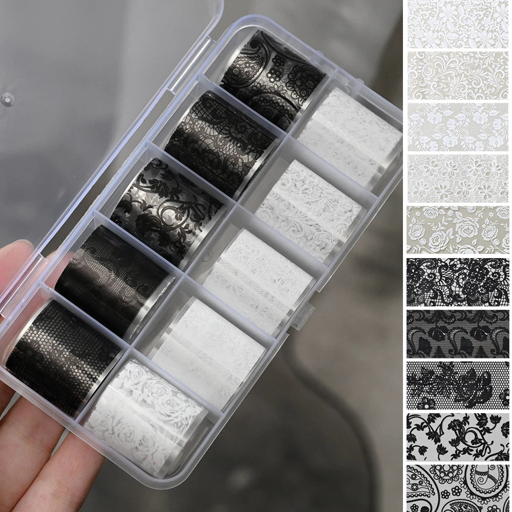 10Rolls 4*50cm Sexy Leopard Print Nail Foil Transfer Stickers Wild Animal Skin Decals Y2K Hot Girl Leopard Nail Art Decorations