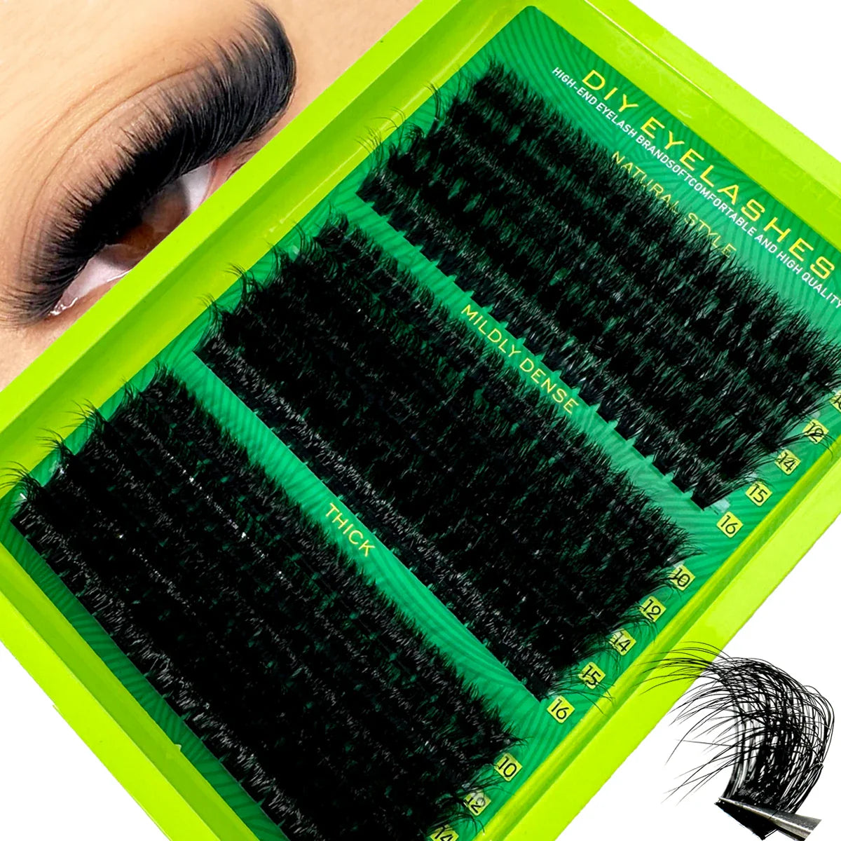 0.07mm DIY 5D Fluffy Lash Clusters 60D 80D 100D Thick Eyelash Clusters D Curl Wispy Individual Lashes 10-16mm Eyelash Extension