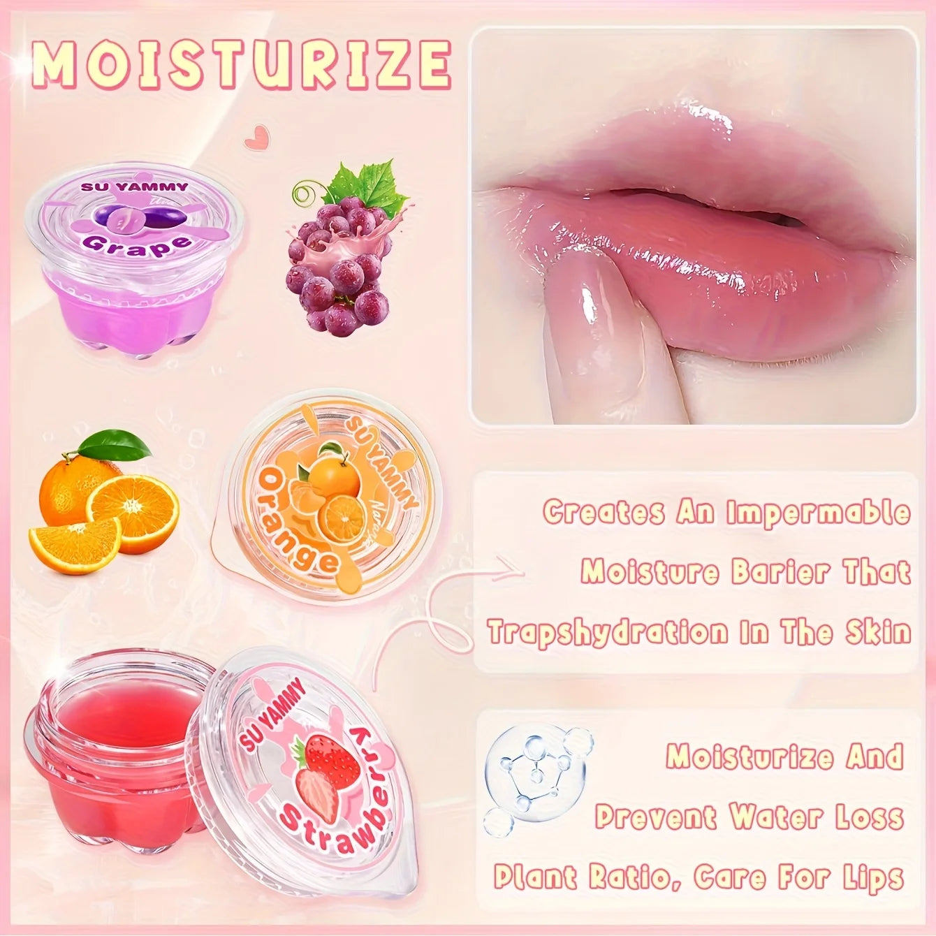 6 Pcs Jelly Fruit Lip Mask Lip Blam, Moisturizing And Nourishing Lipstick Lip Balm For Dry Lip Skin Care