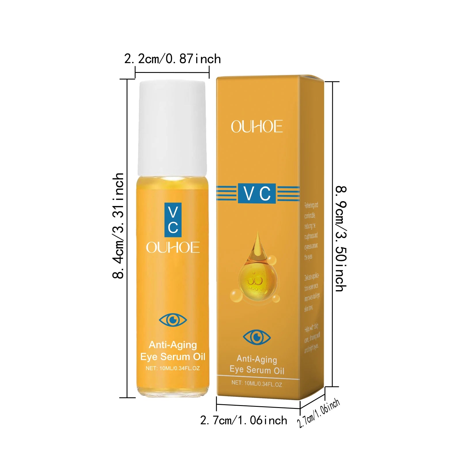 Anti Aging Eye Serum Oil Brightening Firming Fade Fine Lines Remove Puffiness Dark Circles Hydrating Smooth VC Eye Essence Oil