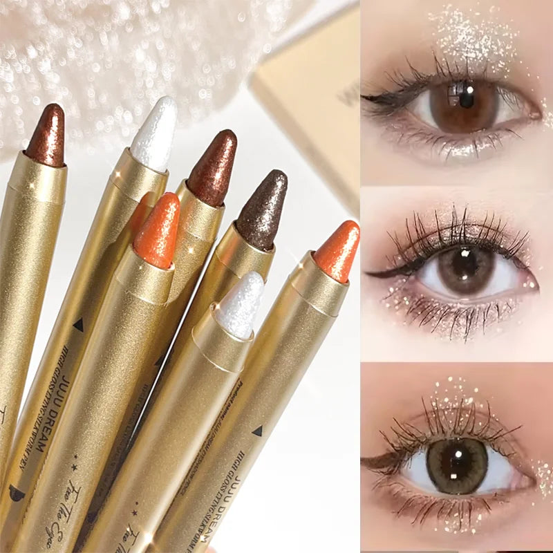 The dual-ended eyeshadow pencil highlighter illuminates the eyeshadow stick without smudging for a natural contour