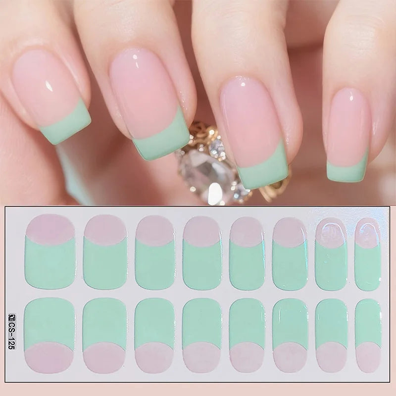 Full Cover Nail Stickers Fashion Nail Polish Nail Decoration Sparkling Glitter Self Adhesive Manicure Designer Nail Art Sticker