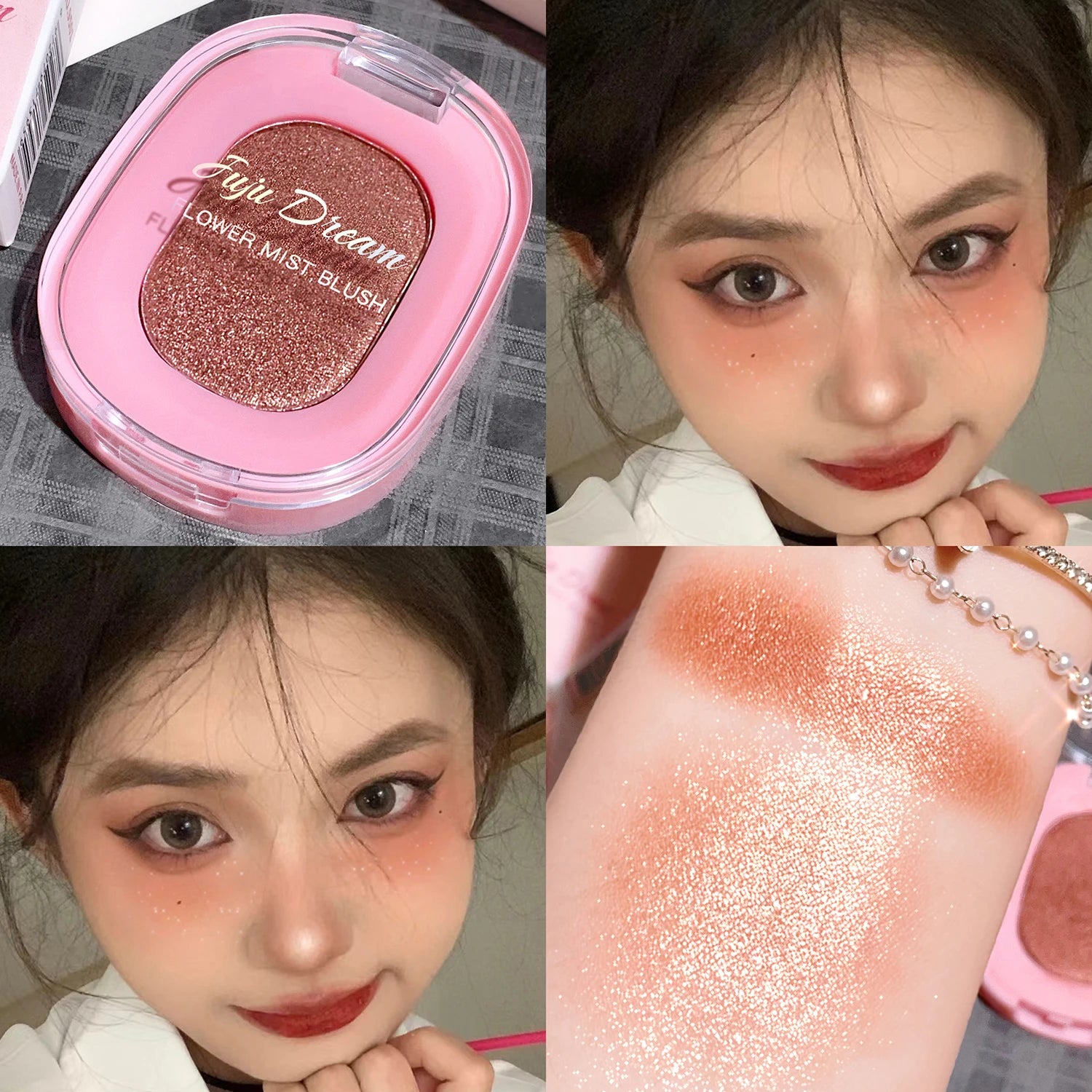 JUJu DREAM Flower Mist Blush Disc Monochrome Matte Powder Fine Flash Monochrome Blush Disc