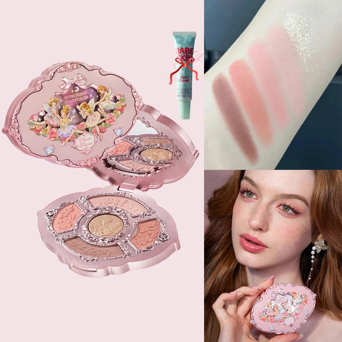 Flower Knows Chocolate Wonder-Shop 8-Color Eyeshadow Palette Matte Shimmer Waterproof Highly Pigmented Long Lasting Makeup