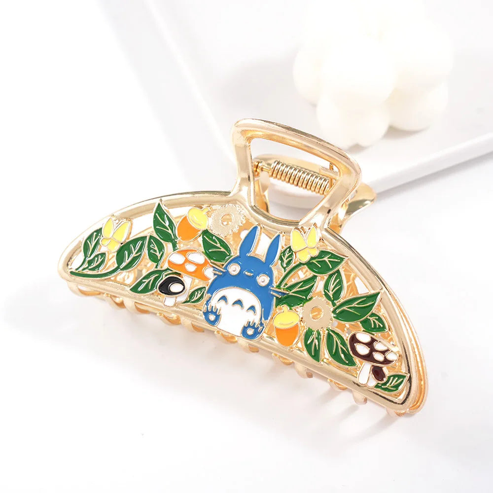 Vintage Anime Hair Claw Japanese Comic Cartoon Style Alloy Hair Clips Hair Accessories for Women Girls Unique Shark Clips
