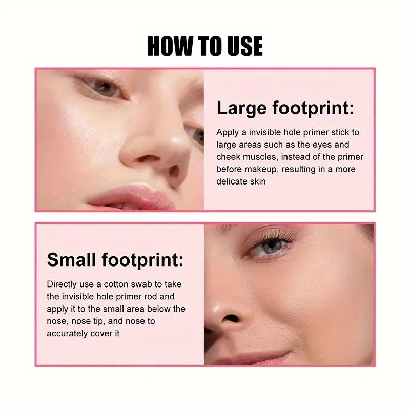 Invisible Pore Cream Moisturizing Facial Matte Prime Cosmetic Invisible Pore Primer Stick Smooth Brighten Face Skin Oil Control