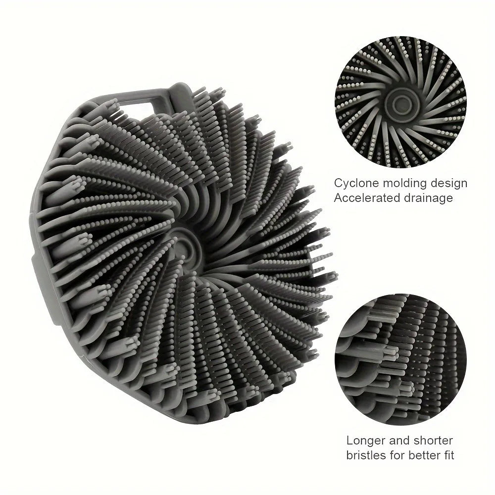 Bath Soft Silicone Back Brush Bath Shower Sponge Scrubbing Brush with Handle Exfoliating Scrub Skin Massager Exfoliating Brushes