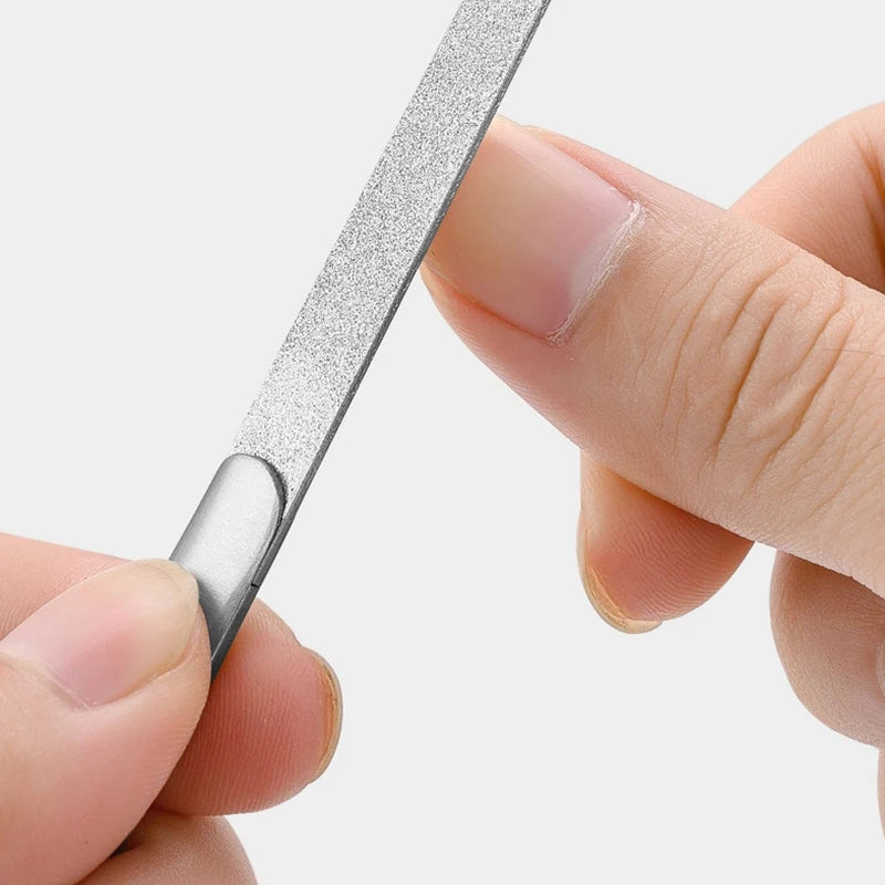 Professional Nail File Stainless Steel Double Side Nail File Buffer File Fingernails Toenails Manicure Files For Salon And Home