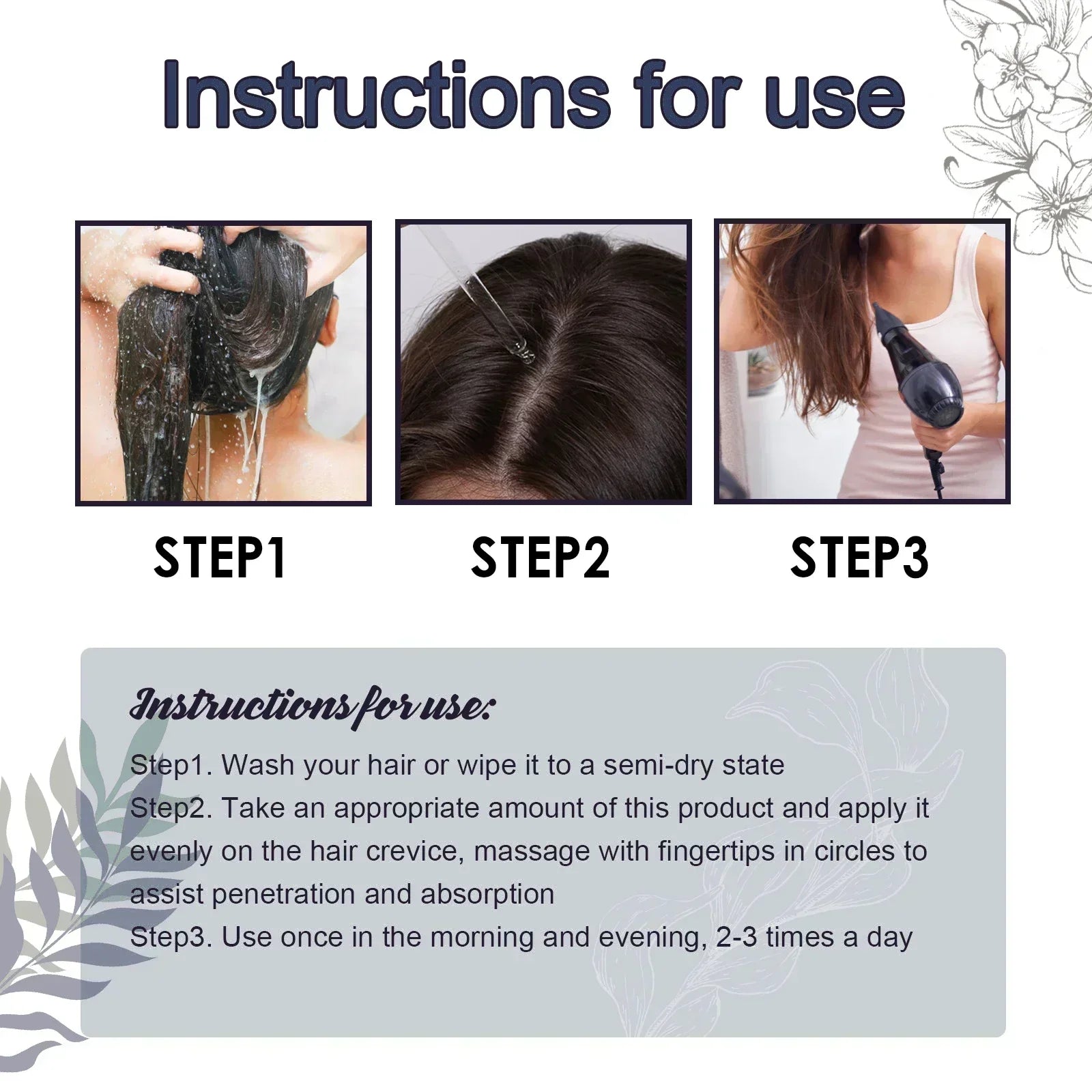 24 NEW White To Black Gray White Hair Serum Natural Color Repair Nourish Essence Anti-gray Care for Men Women