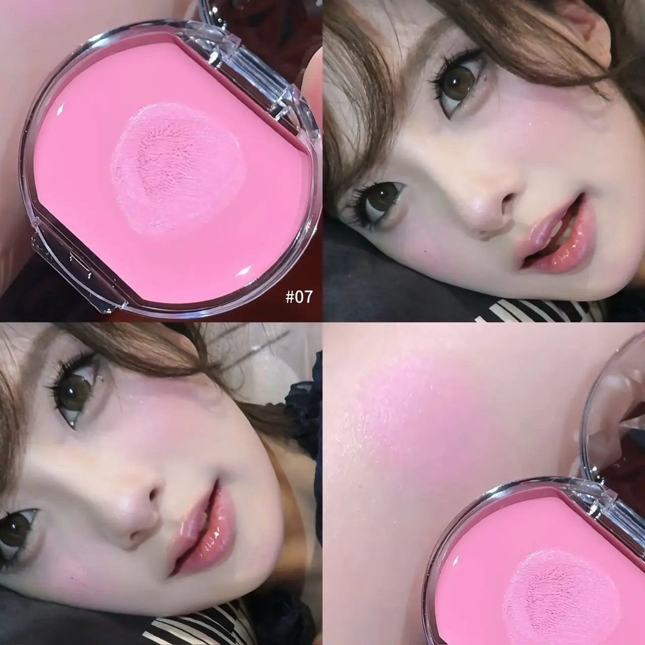 Peach Pink Dyeing Face Blush Cream Pearl Matte Blusher Plate Facial Highlighter Beauty Makeup Brightening Easy Color Rouge Cheek