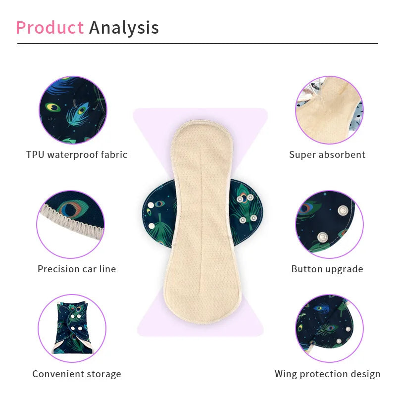 AIO 1Pc Washable Women Sanitary Pads Panty Liner Reusable Period pads Hygienic and Soft Cotton Mesh Menstrual Accessories