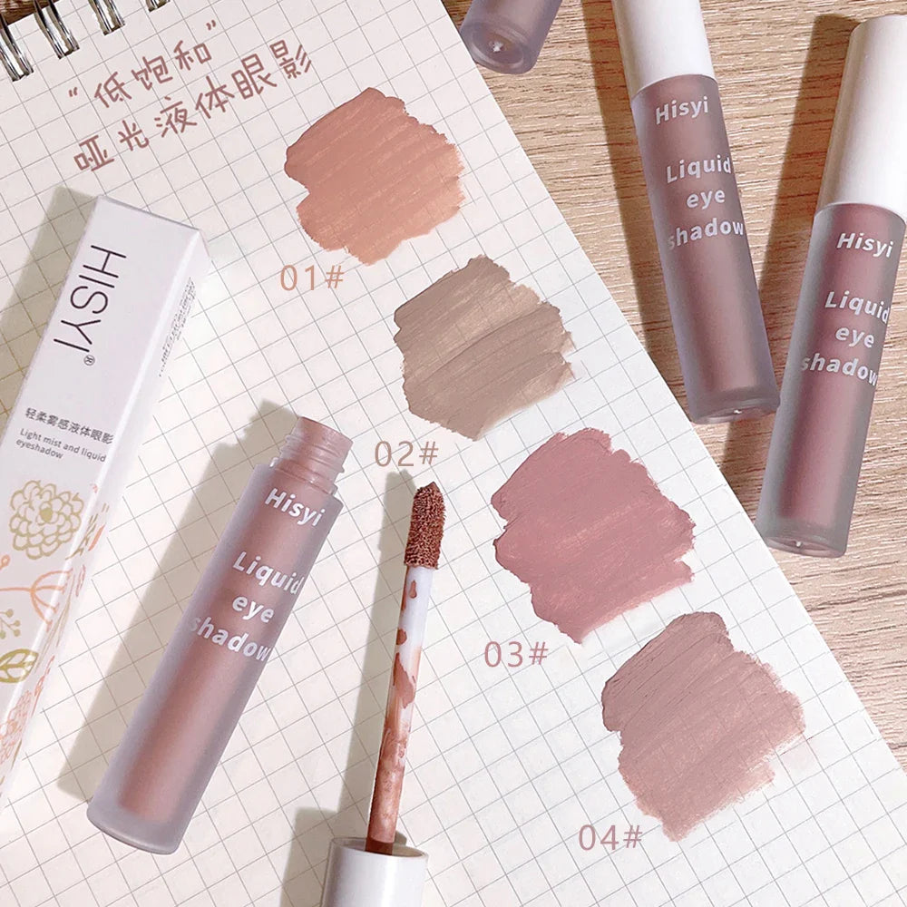 Single-Color Eyeshadow Liquid - Matte, Velvety, Enhances Complexion, Low Saturation, Blendable, Soft Matte Finish, Easy to Apply