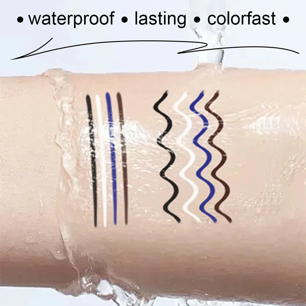 DUNUF 4 Pcs Durable Waterproof Eyeliner Pencil Non-smudging Soft Easy to Operate Sweat-proof and Easy to Color Beginner Friendly
