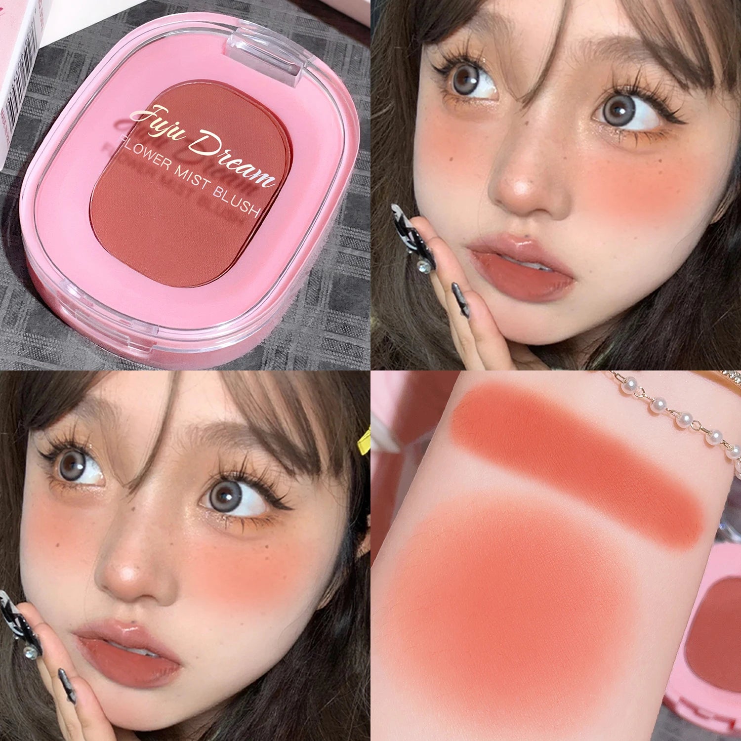 JUJu DREAM Flower Mist Blush Disc Monochrome Matte Powder Fine Flash Monochrome Blush Disc