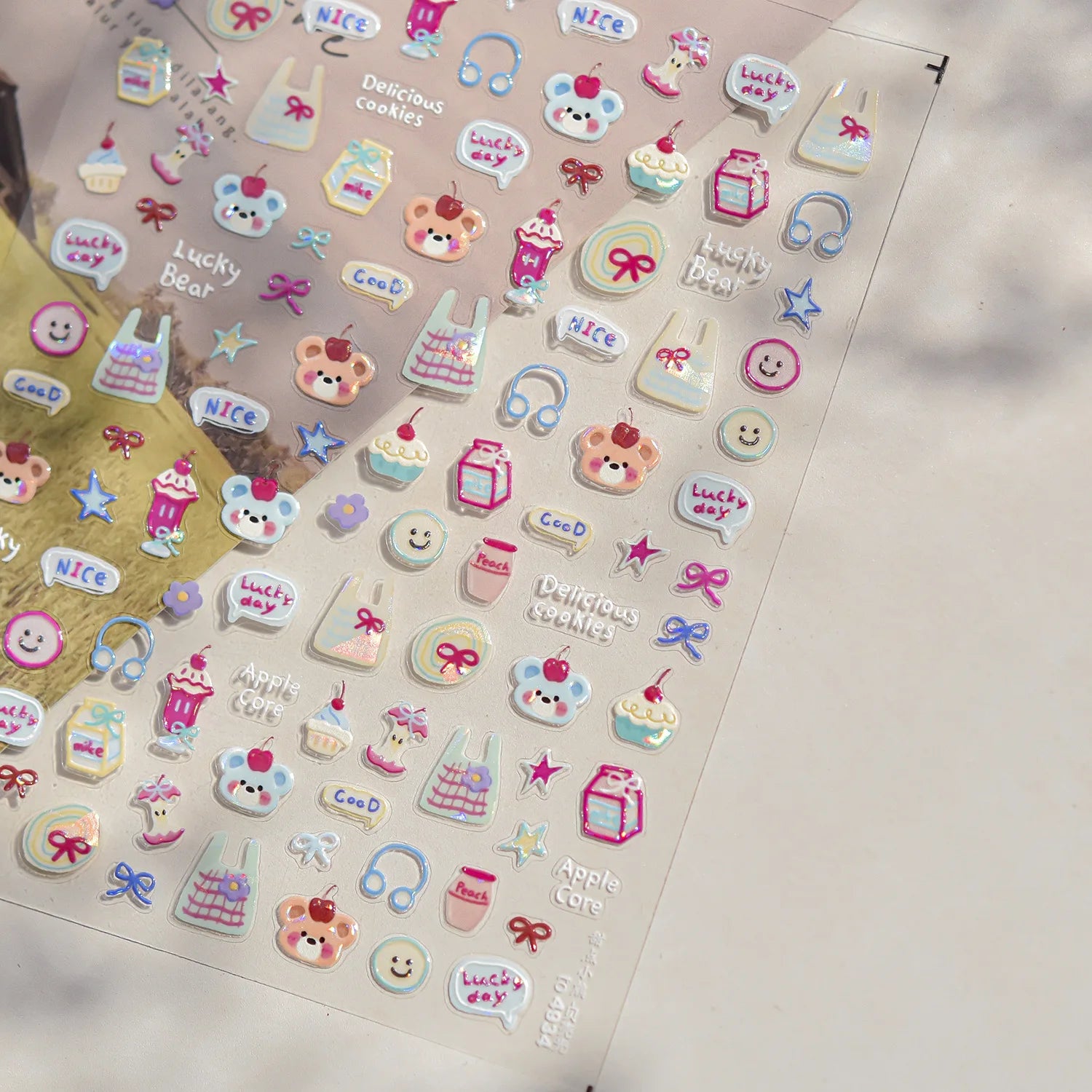 1pcs Cute A bag of Starfish Nail Charm Stickers 3D Jelly Ocean Fish Bubble Adhesive Nail Sticker DIY Summer Nail Art Decorations