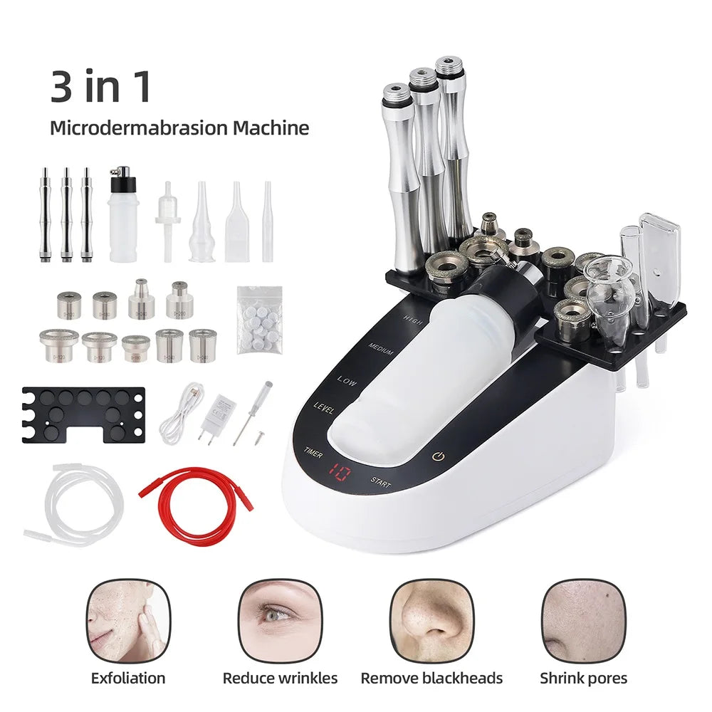 Home Use Facial Diamond Microdermabrasion Machine Face Peeling Beauty Machine Skin Exfoliation Pore Deep Cleaning SPA Skin Care