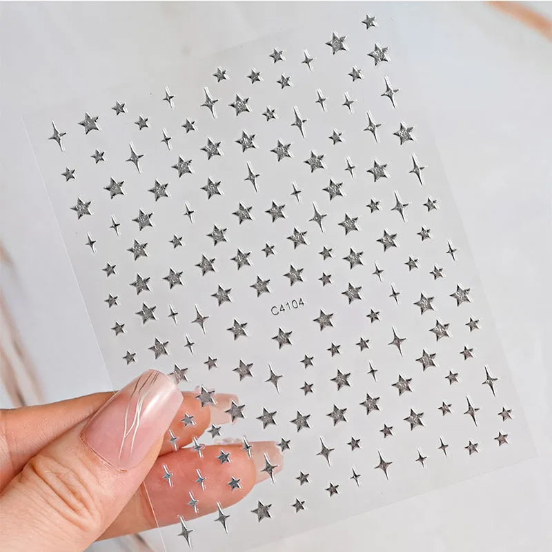 New Star Nail Sticker Nail Stickers Self-adhesive Nail Ribbon Star Sticker Gel Polish Decals Kawaii Accesories ZJT15