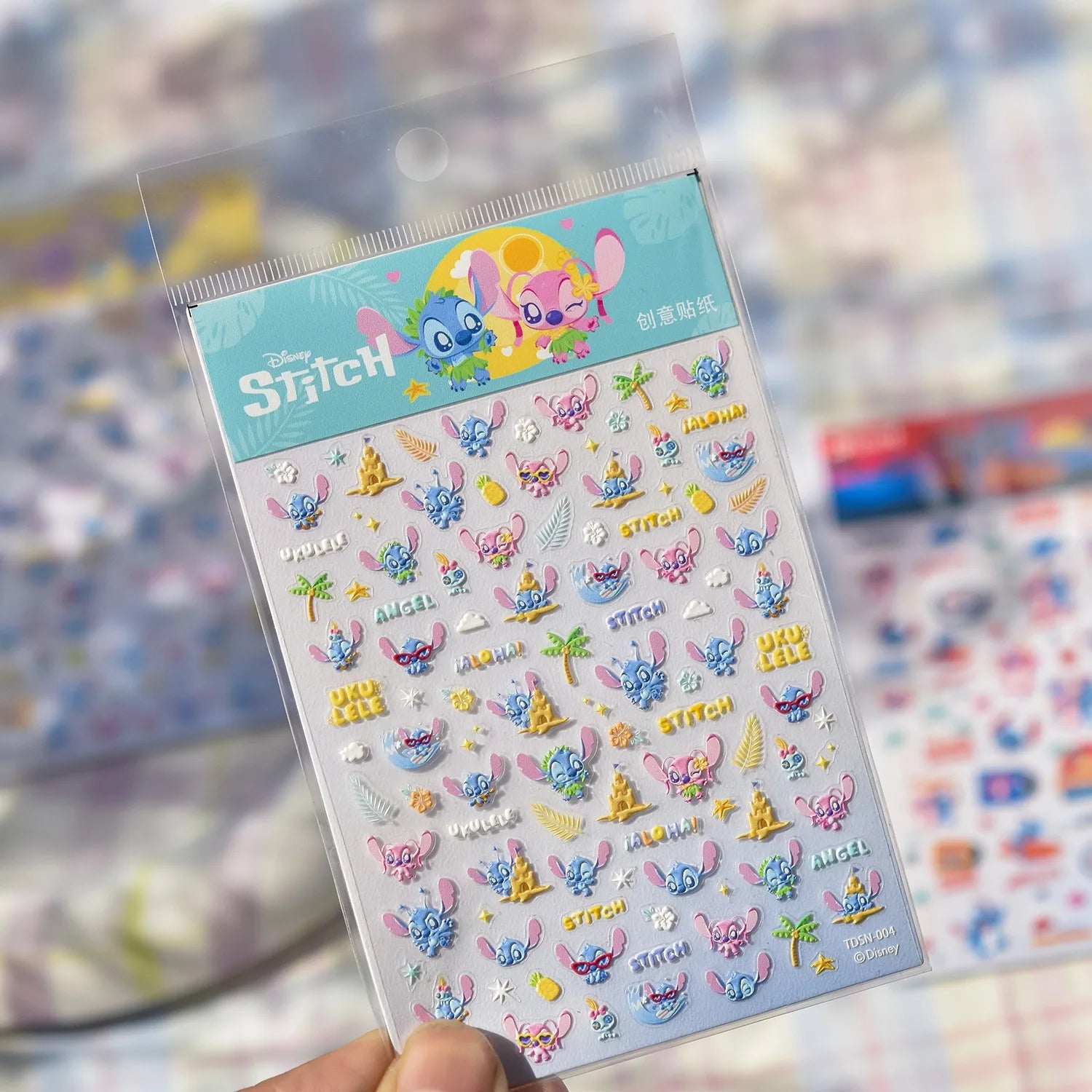 1PCS New Sanrio Family Cartoon 5D Embossed Nail Sticker Cute Hello Kitty Kuromi Pom Pom Purin Decal Nail Decoration