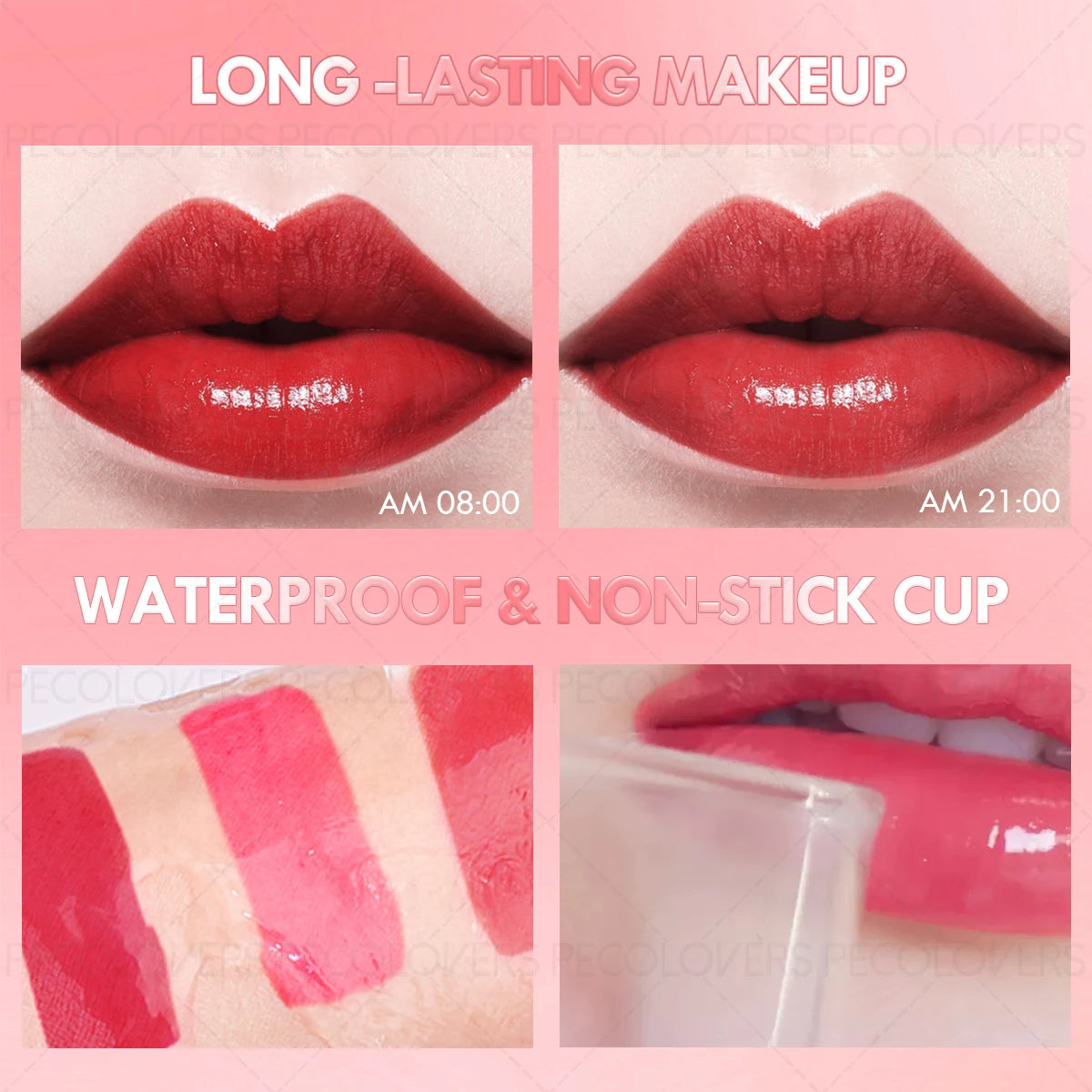 1PC Mirror Lip Gloss Lips Makeup Velvet Waterproof Long Lasting Moisturizing Lip Tint Not Stick Cup Liquid Lipstick Cosmetic