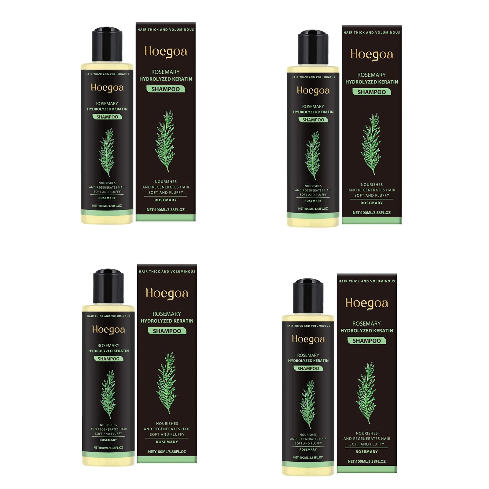 Hoegoa Rosemary Hair Shampoo Volumizing and Thickening Strengthening and Oil Control Nourishes and Repairs Hair Oil Adds Volume