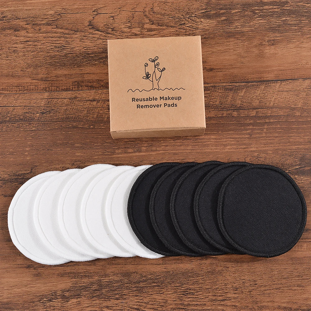 Cotton Demaquillant 10Pcs Bamboo Makeup Remover Reusable Cotton Pads Washable Rounds Clean Facial Cotton Reusable Makeup Tools