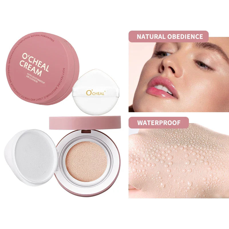 OCHEAL CC Cream Cushion Foundation Cream Long Lasting Moisturizing Concealer Foundation BB Cream For Face Makeup Concelear