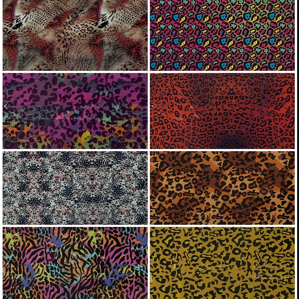 10Rolls 4*50cm Sexy Leopard Print Nail Foil Transfer Stickers Wild Animal Skin Decals Y2K Hot Girl Leopard Nail Art Decorations