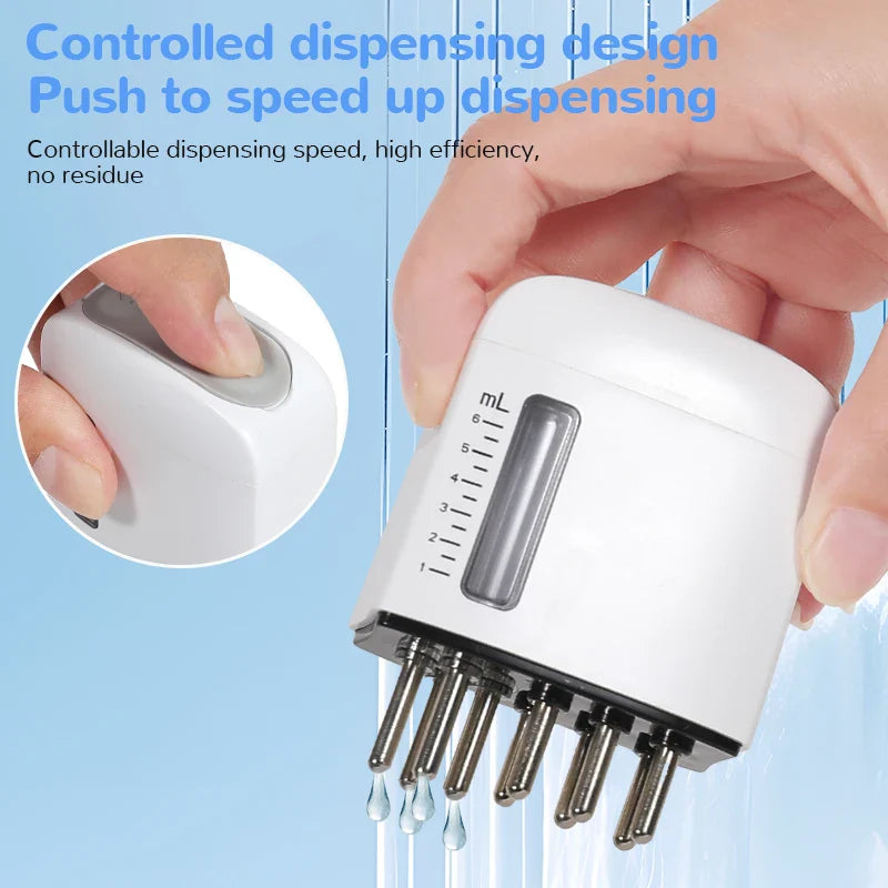 Smart Scalp Massager with Red/Blue Liquid Infusion Comb for Hair Growth, Dandruff Treatment & Portable Roller Head Design