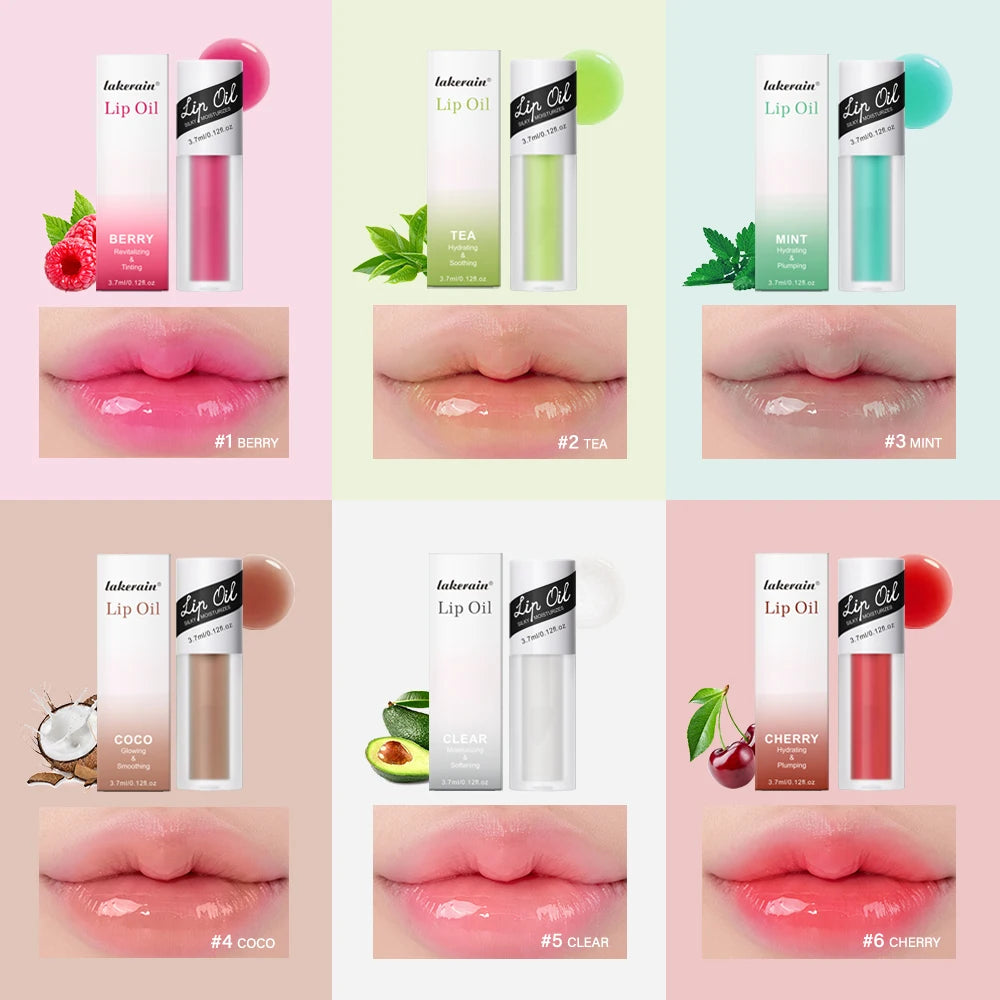Korean Lip Oil Appleberry Lip Stain Gift Long-Lasting Moisturizing Plumping Revitalizing for Dry Lips No Peel Off Lip Tint
