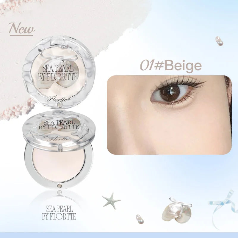 FLORTTE Single Highlighter Powder, Natural Transparent Watery Glow, Brightens Skin Tone & Creates 3D Makeup