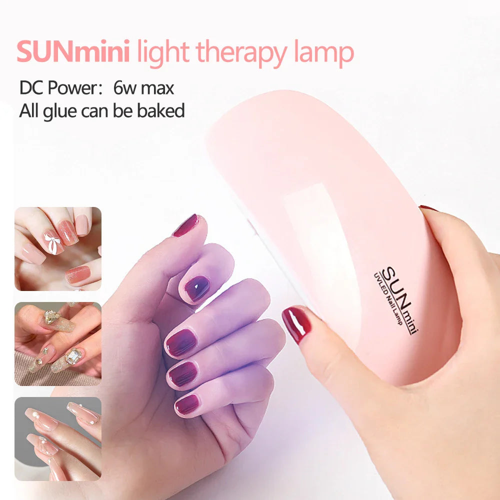 YIKOOLIN Mini Mouse Gel Nails 6W Polish Drying Lamp Portable 6 LED UV Manicure Lamp Home  USB Nail Phototherapy Machine