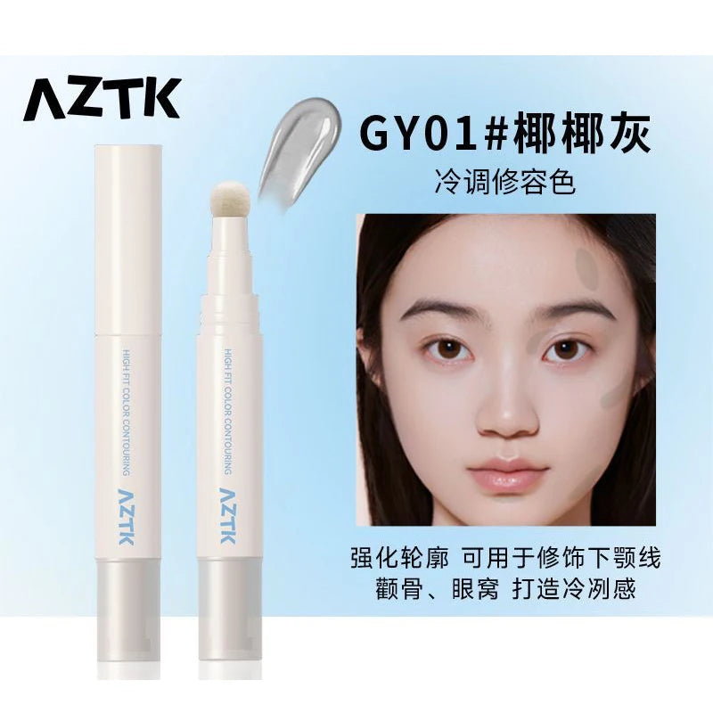AZTK High Fit Color Corrector Liquid Concealer Pen Highlighter Stick Brightener Contouring Moisturizing Lightweight Powder Cream