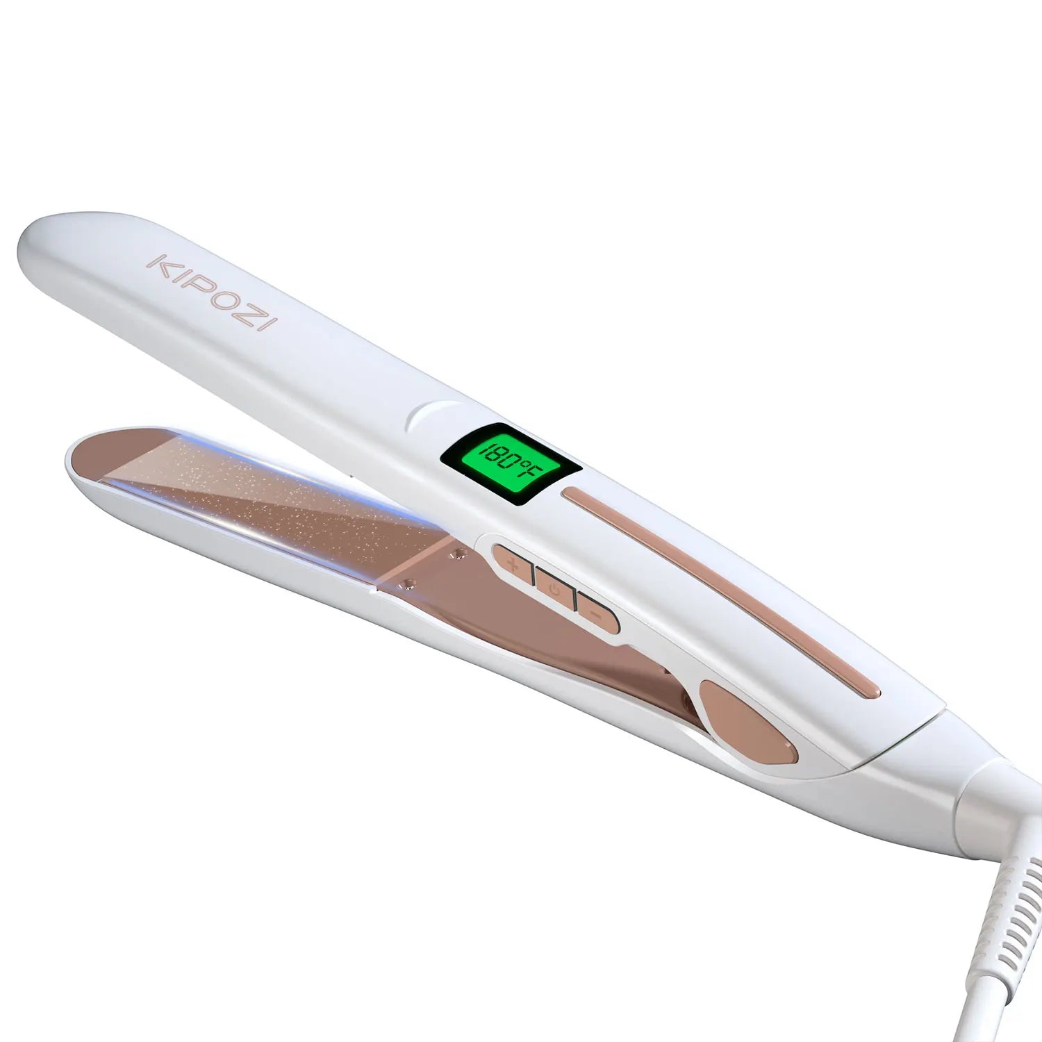 KIPOZI Professional Titanium Flat Iron Hair Straightener Digital LCD Display Dual Voltage Titanium Plates Salon & Home Use 2025