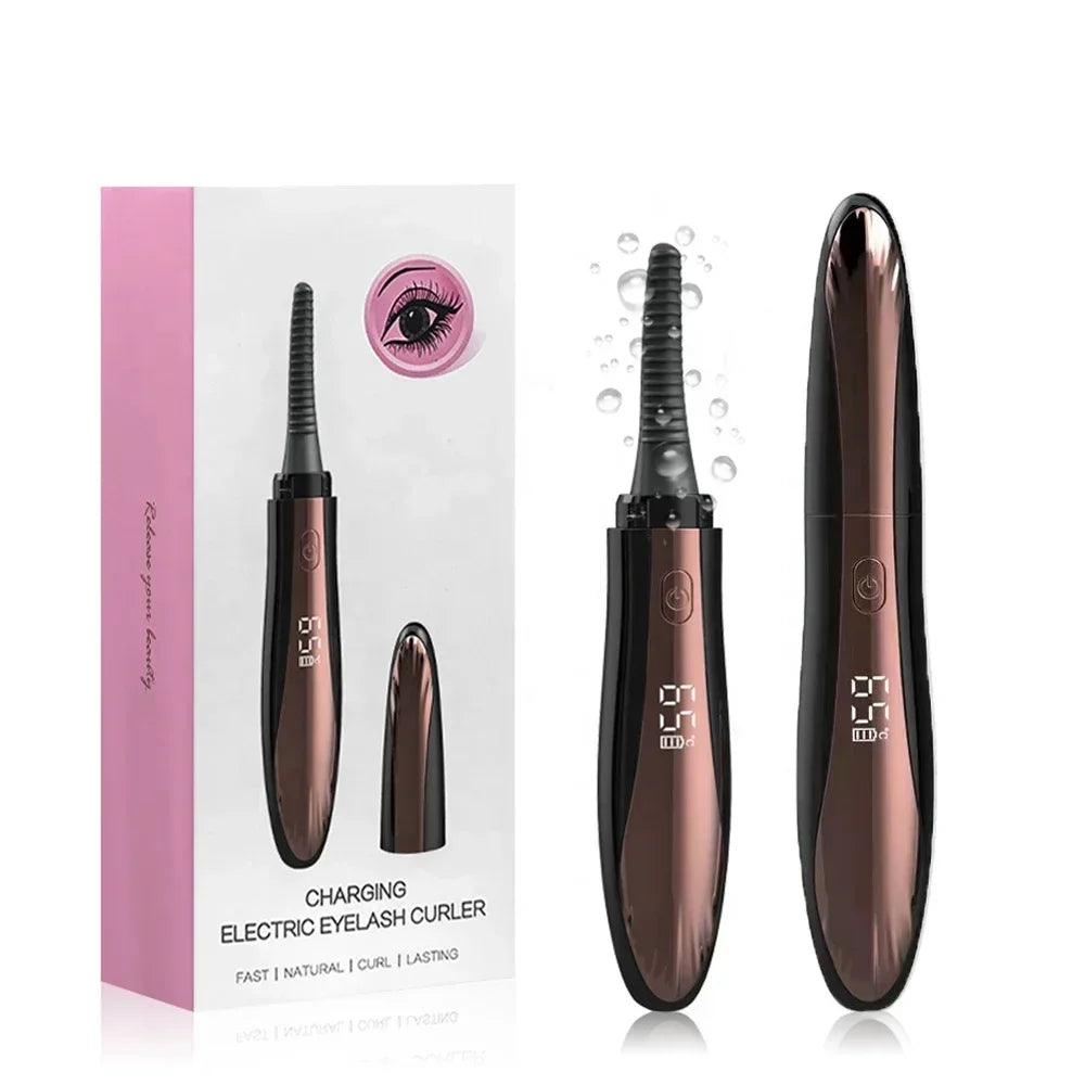 Electric Eyelash Curler Intelligent Temperature Control Digital Display with Comb Brush Head Electric Eyelash Curler Lash Comb
