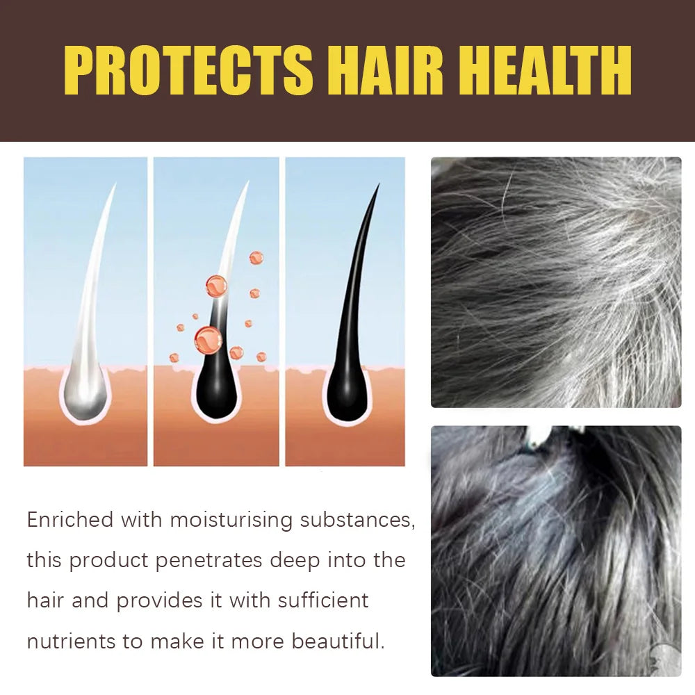 New Hair color shampoo 3 in 1 makes hair instantly from white to brown natural hair color protective sleeve for women 100ML