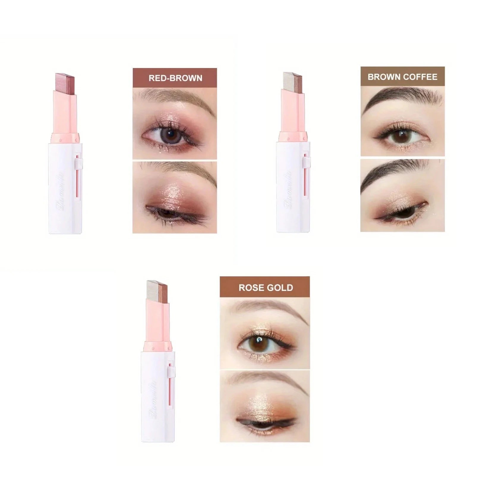 Two Color Gradient Eye Shadow Stick Three Dimensional Natural  Without Taking Off Makeup